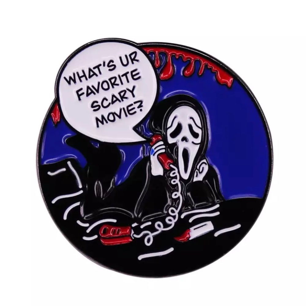 What’s Your Favorite Scary Movie Scream Horror Enamel Pin